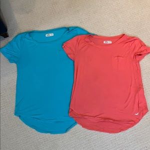 Pink & blue hollister t shirts! So soft :)